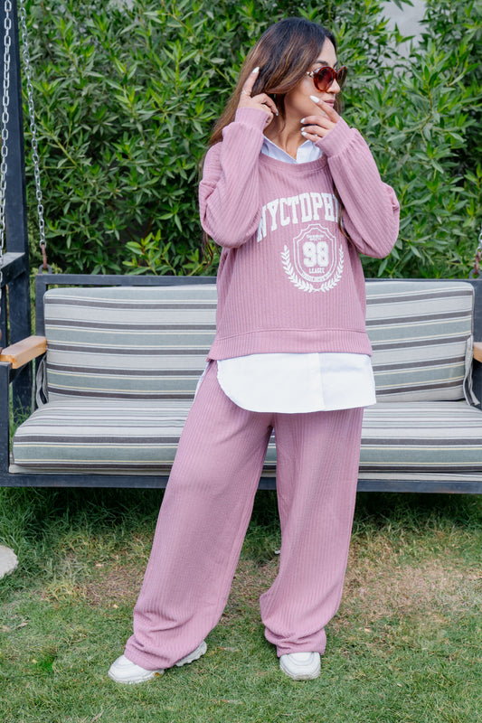 OCTOPHIL Knit casual suit pink