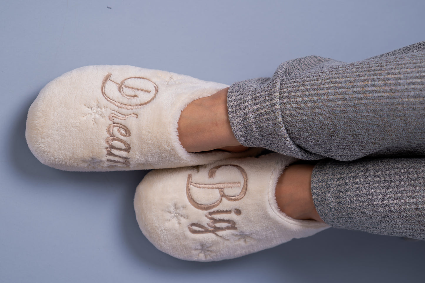 Dream Big White Slippers
