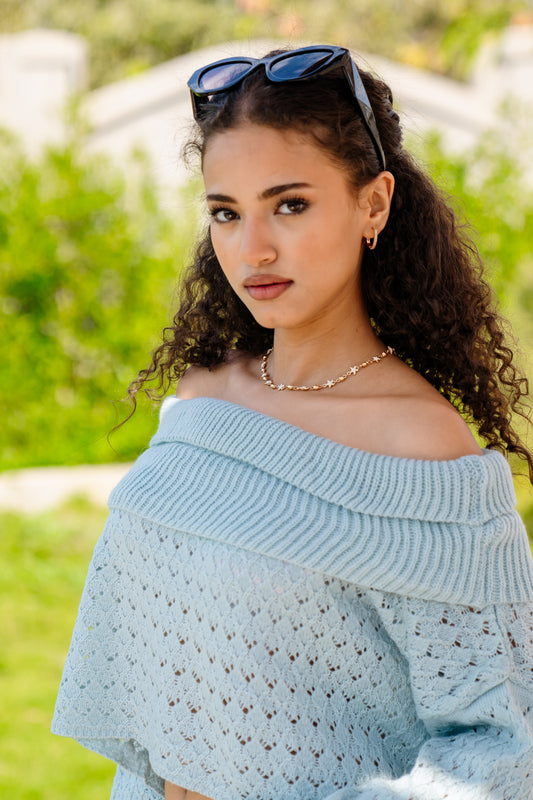 Chic Cascade Top in Aqua