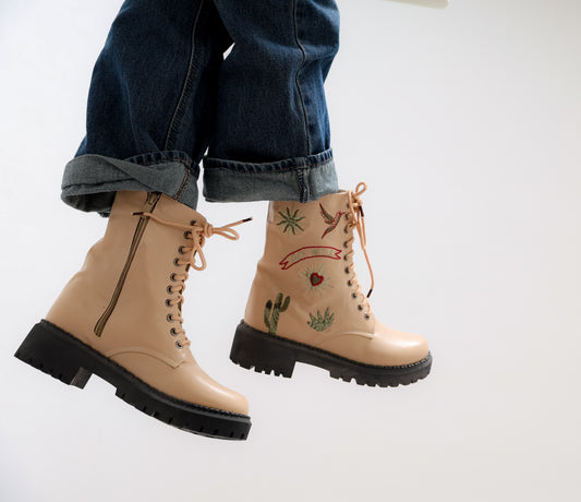 ZANOBIA HALF BOOTS Beige