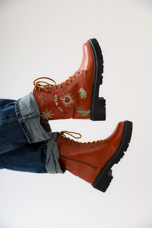 ZANOBIA HALF BOOTS Brown